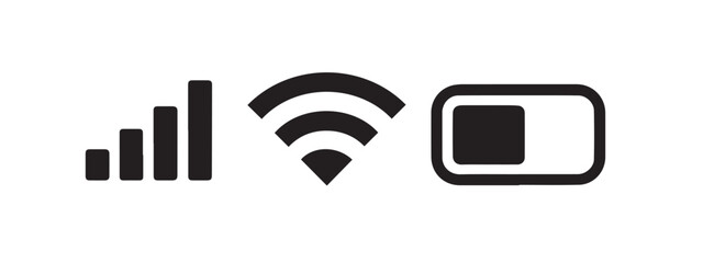 Signal strength wifi and battery icons technology
