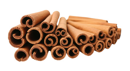 Isolated Pile of Cinnamon Sticks
