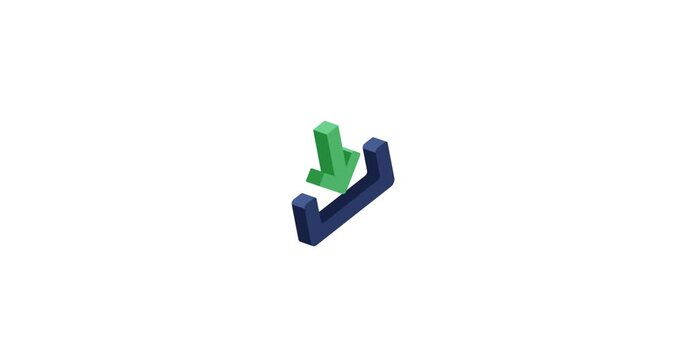 Animated icon of a download symbol with an arrow pointing downward, representing file transfer, saving, and data access. Perfect for apps, websites, cloud storage, and digital platforms.