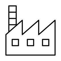 工場のアイコンイラスト（線画）001