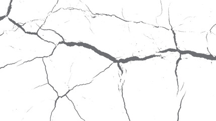 Obraz premium Cracked wall texture with detailed fracture lines. Seamless aged cement surface background for vintage design and grunge projects.