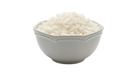 Isolated Bowl of Cooked White Rice
