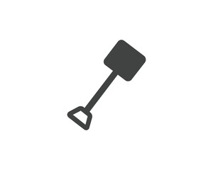 Silhouette of a shovel tool, commonly used for digging, gardening, and construction tasks. Vector ilustration