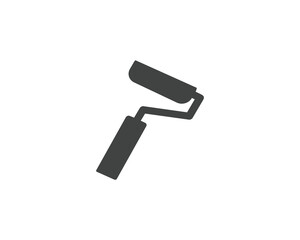 Silhouette paint roller icon isolated on white background