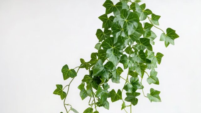 A plant with long stems and green leaves hanging down, suitable for decoration or illustration