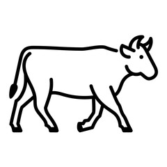 Cattle icon, symbolizing farming, livestock, and food production in rural areas.