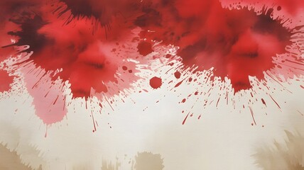 Red ink splat grunge texture background with a festive Christmas splash design