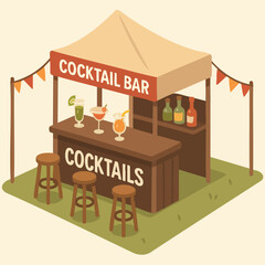 isometric festival cocktailbar