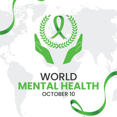 Mental Health Awareness Month. Raising awareness of mental health campaign. Vector illustration