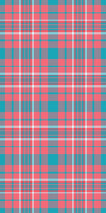 Sexy textile vector fabric, mother seamless texture background. Contour plaid pattern check tartan in red and cyan colors.