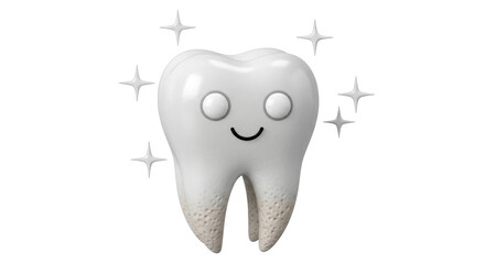 Isolated Shiny Tooth with Face