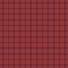 Direct pattern check plaid, aesthetic seamless vector background. Towel textile fabric tartan texture in red and orange colors.
