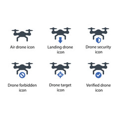 Air, Landing, security, forbidden, target, Verified, drone icon
