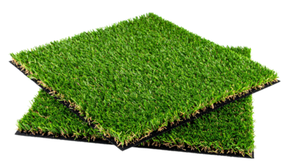 Artificial turf sample isolated on white or transparent png 