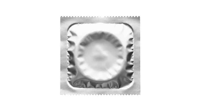 Isolated Silver Condom Package
