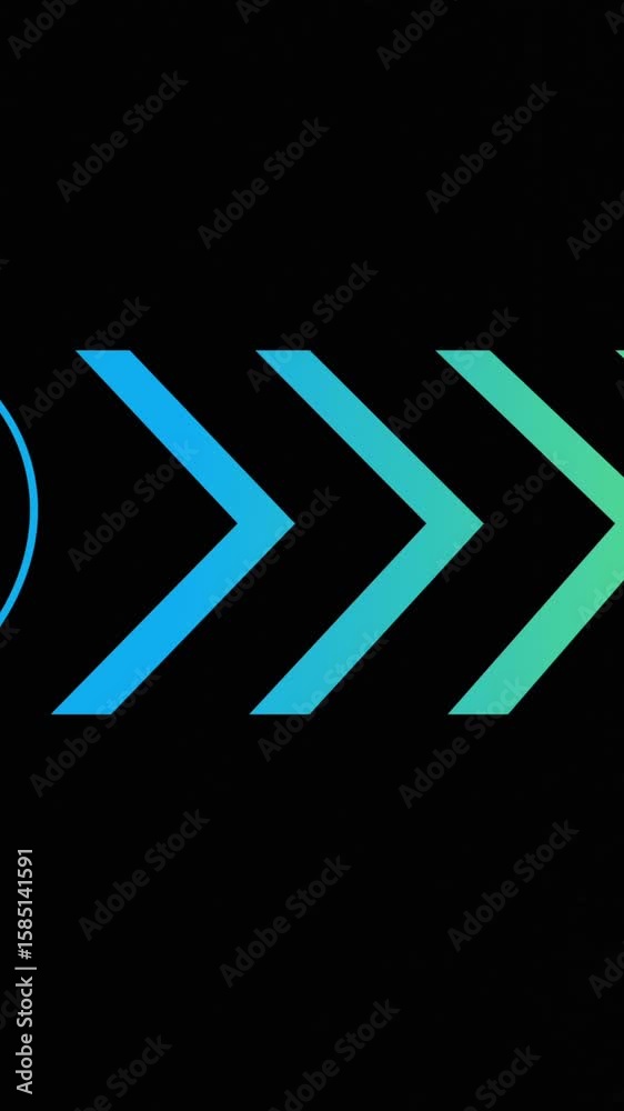 Poster animation of speed gauge, arrows and data processing over computer servers
