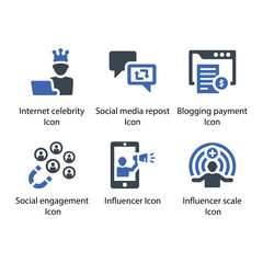 Internet celebrity, social repost, Blogging payment, Social engagement, Influencer, Influencer scale, icon