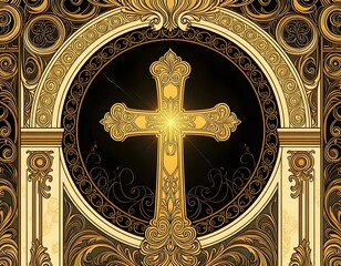 golden cross on the wall