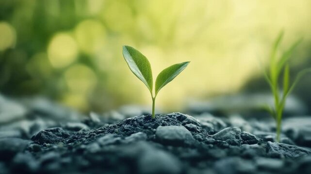 Nature's cycle of growth, a new life begins as the green shoot emerges from the ground. A graph capturing the beauty of botanical growth.