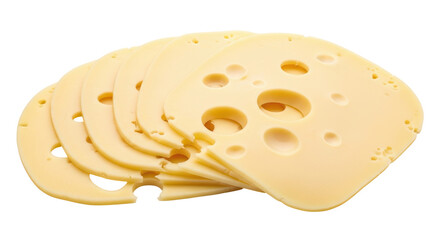 Isolated Swiss Cheese Slices