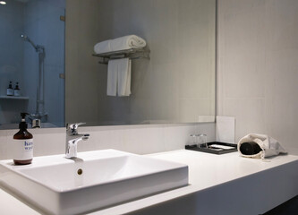 Bathroom hygiene routine modern hand wash bottle dispenser cleanliness freshness scent skincare...