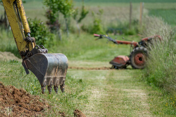 Earthworks, exterior works with machinery