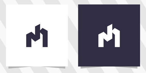 letter nm mn logo design