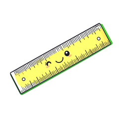 Cute Ruler Cartoon Kawaii Cartoon Stationery School Stationery Clipart Cute Pastel Yellow Stationery Clipart Stationery