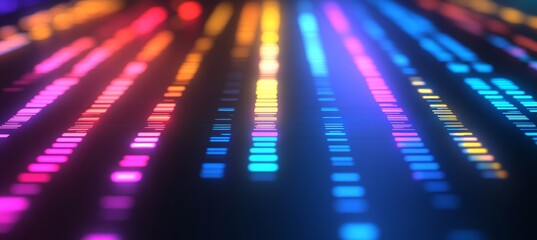 Dynamic and Mesmerizing Streams of Luminous Patterns Flowing Across Vibrant Segments of Color