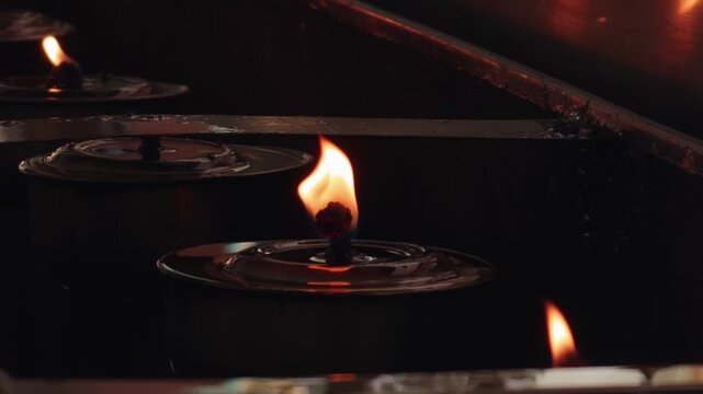 Diyo or Traditional oil lamp at night