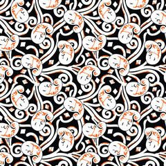 Paisley Flower Design Pattern, background, texture, fabric, paper print.