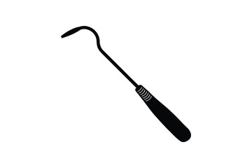 Silhouette art illustration of a dental explorer pick.eps