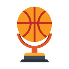 Realistic Trophy Cup With A Basketball Ball Vector Illustration
