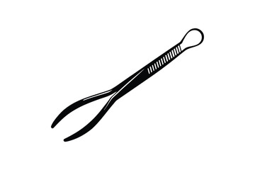 Silhouette art illustration of a medical forceps.eps