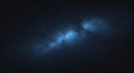 Fototapeta premium Starry sky background, blue night sky full of stars, glowing stars in the dark space, starry background, dark night, stars in the distance, starlight, dark background with a blue glow, night sky. 