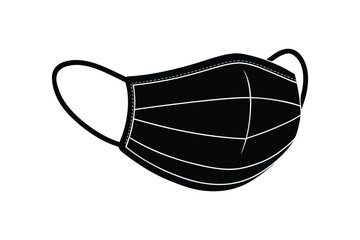 Silhouette art illustration of a surgical mask.eps