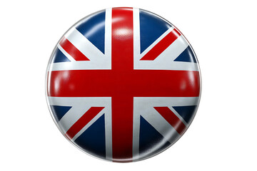 Union jack badge isolated on transparent background