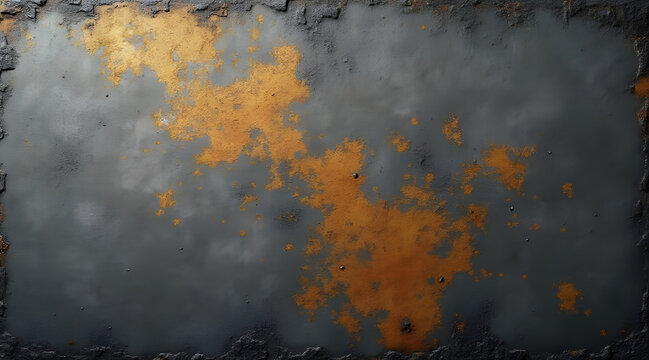 Grungy dark gray metal surface with textured rust patches and rough edges creating an industrial abstract background