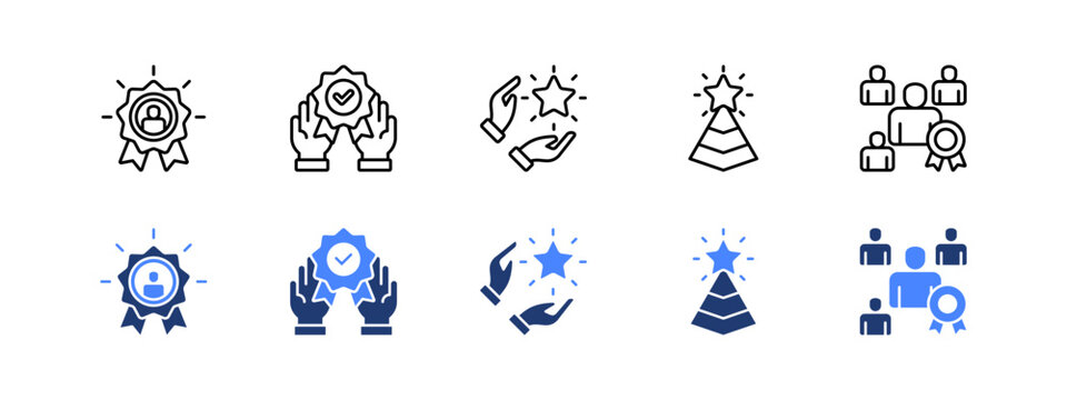 Excellence icon sheet with Superior, Exceptional, Top tier, Leadership.