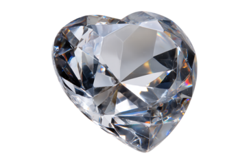 Heart diamond isolated on transparent background