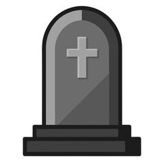 Obraz premium Gravestone vector design featuring festive, creepy symbols. Perfect for seasonal decor, invites, and digital art.