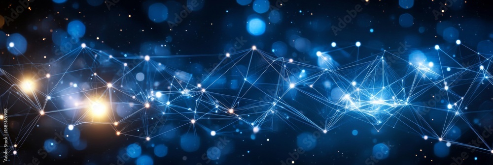 Poster Futuristic Connections Data Science Lines and Plexus Structure Background for Tech Projects