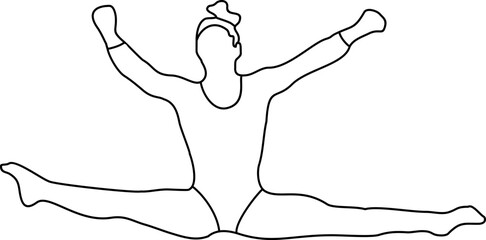 Woman Gymnatics Athlete Outline