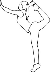 Woman Gymnatics Athlete Outline
