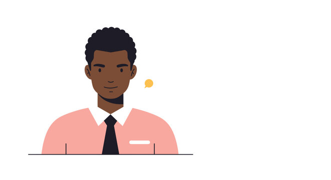 Minimalist illustration of Black male applicant