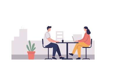 Business team having rooftop meeting in soft tones