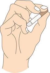 Illustration of a hand holding a Cigarette