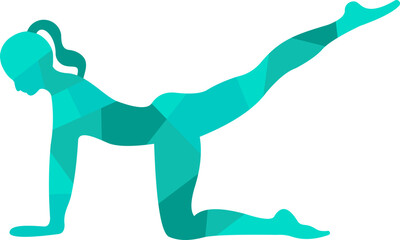 Colorful Yoga Poses Women Silhouette