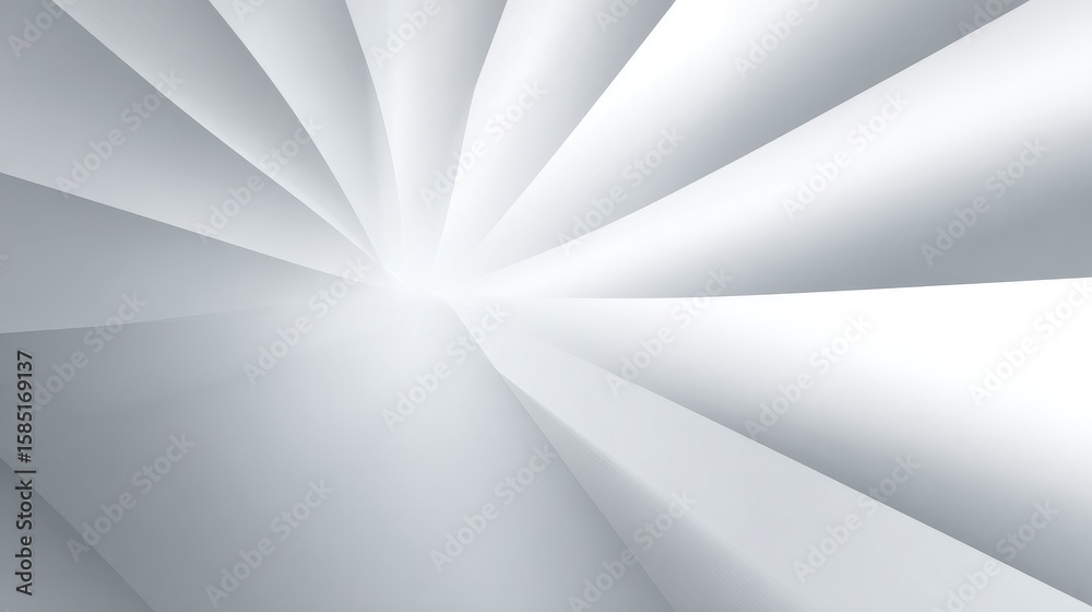 Fototapete abstract minimalist architecture featuring white curved surfaces and smooth light rendering for a mo