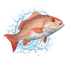 Exotic tropical fish swimming in crystal clear blue water